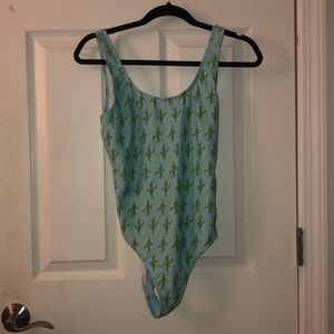 cactus print one piece